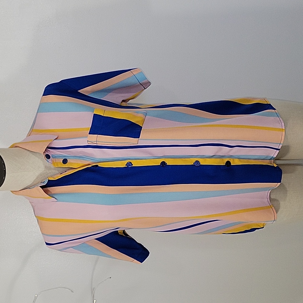 Forever 21 Pink Striped Blouse SZ S